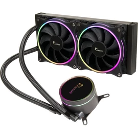 ARGUS Gamer CPU hűtő, Vízhűtés, 2 ventilátor, AIO, Gamer, INTEL és AMD processzorokhoz, ARGB világítással
