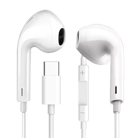 FIESTA Fülhallgató, USB-C, vezetékes, mikrofonnal, fehér