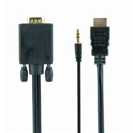 GEMBIRD Kábel HDMI 1.4 HDMI - VGA + 3,5mm Jack Audio, 1080p@60Hz, M/M, 1,8m, fekete