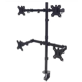 MANHATTAN LCD TV/Monitor asztali tartó, 13"-32" quad monitor, 4 monitor állvány, fekete 461566