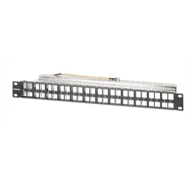INTELLINET Patch panel 48 port, Cat6a, árnyékolt, moduláris, slimline, STP