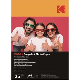 KODAK Snapshot fotópapír, fényes, A4, 21x29,7cm, 180g, 25db