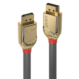 LINDY Kábel DisplayPort 1.4 DP - DP, High Speed Gold Line, 8K@60Hz, M/M, 10m, szürke - 20 ÉV GARANCIA