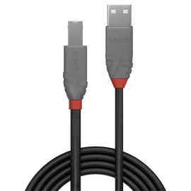 LINDY Kábel USB 2.0 A - B Anthra Line, M/M 3m, fekete