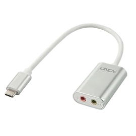 LINDY Adapter USB-C - 2x 3,5mm jack