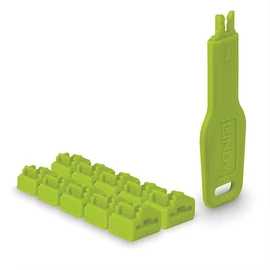 LINDY Dugó biztonsági, Port Blocker, RJ45 + kulcs, zöld (10db dugó + 1db kulcs)
