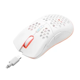 MS Egér, Gamer, Nemesis M700, vezeték nélküli, USB töltés, fehér