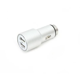 OMEGA USB autós töltő, 2 portos, 2.1A, ezüst