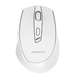 OMEGA Egér, Wireless, vezeték nélküli, Bluetooth 5.2, 2400 DPI, beépített akkumulátros, USB-C töltés, fehér