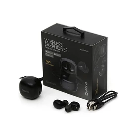 PLATINET Fülhallgató + töltőállomás, Bluetooth V5.3, 25mAh + 180 mAh, fekete