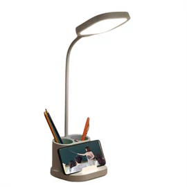 PLATINET Asztali lámpa tolltartóval, LED, 5W, 4200K, 250 Lumen, fehér