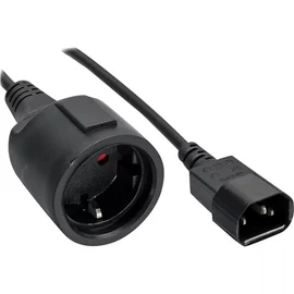 PREMIUMCORD Tápkábel, SCHUKO CEE 7/3 - IEC C14, 240V, 10A, F/F, 1m, fekete