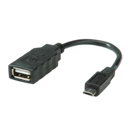 ROLINE Kábel USB 2.0 OTG kábel,   0,15m, fekete