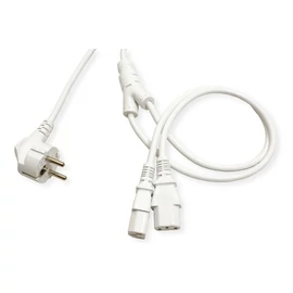 ROLINE Y-Tápkábel Schuko - 2x C13,   2m, fehér