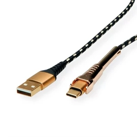 ROLINE Kábel USB 2.0 USB-C - USB-A,   1m, arany-fekete