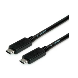 ROLINE Kábel USB 3.2 Gen 2 USB-C - USB-C, M/M, 10Gbit/s, PD, 20V5A - 100W, Emark-al, Video Support, 2m, fekete