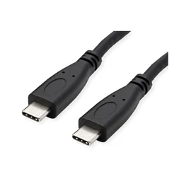 ROLINE Kábel USB 3.2 Gen 2 USB-C - USB-C, M/M, 10Gbit/s, PD, 20V5A - 100W, Emark-al, Video Support, 1m, fekete