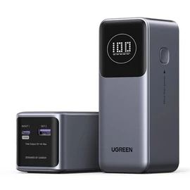 UGREEN Power Bank hordozható töltő, Nexode Power Bank, 12000mAh, 100W, Okos Digitális kijelzés, szürke
