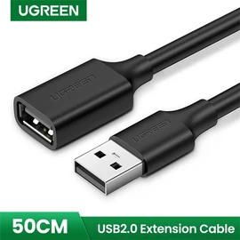 UGREEN Kábel USB 2.0 USB-A - USB-A, hosszabbító, 480 Mbps, M/F, 1m fekete