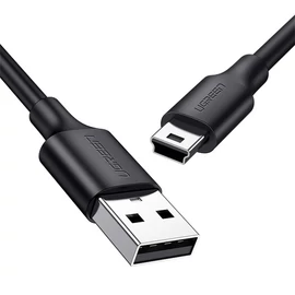 UGREEN Kábel USB 2.0 USB-A Mini USB, 5 Pin, 480 Mbps, M/M, 0,25m, fekete
