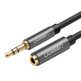 UGREEN Kábel 3.5mm Jack - 3.5mm Jack, hosszabbító, M/F, 5m, fekete