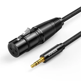 UGREEN Kábel 3.5mm Jack - Three-Pole XLR M/F, 1m, fekete
