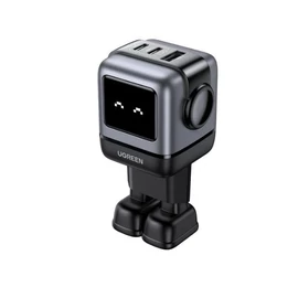 UGREEN hálózati töltő Uno robot, RG, 65W, 3 Port, GaN, fekete