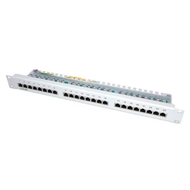 VALUE Patch panel STP CAT5e 19" 24 Port, szürke