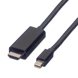 VALUE kábel Mini DisplayPort 1.2 - HDMI (UHDTV), Mini DP-UHDTV, 4K@60Hz, M/M, 3m, fekete