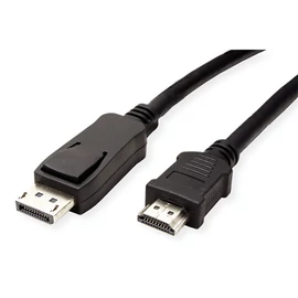 VALUE Kábel DisplayPort 1.1 DP - HDMI, 2K@60Hz, M/M, 1,5m, fekete