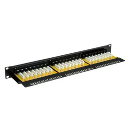 VALUE Patch panel UTP CAT6 19", 24 Port, fekete