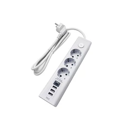 WELL Hálózati elosztó 3-as, 3x USB-A, 1x USB-C, 3m, fehér