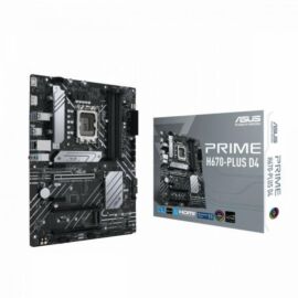 Asus Alaplap - Intel PRIME H670-PLUS D4 s1700 (H670, 4xDDR4 5000MHz, 4xSATA3, 3xM.2, HDMI+DP)
