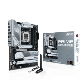 Asus Alaplap - AMD PRIME X670E-PRO WIFI AM5 (X670, ATX, 4xDDR5 6400+MHz, LAN, 4xSATA3, 4x M.2, HDMI+DP)