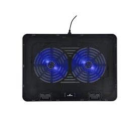 Bluestork Notebook Hűtőpad 17"-ig - NB-COOLER-ONE (LED, 2xUSB-A)