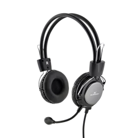 Bluestork Fejhallgató - MC201 Office Headset (mikrofon; hangerő szabályzó, 3,5 Jack, fekete)