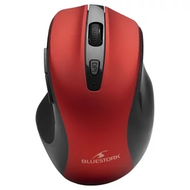 Bluestork Vezeték nélküli Egér - M-WL-OFF75-RED (Rechargeable, 1600 DPI, 6 gomb, optikai, piros)