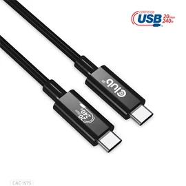 Club 3D Kábel - CAC-1575 (USB4 USB-C Gen 2x2, Bi-Directional USB-IF, 4K60Hz, 20Gbps, PD 240W(48V/5A) EPR M/M, 2m)