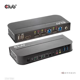 Club 3D KVM Switch - CSV-7210 (Dual DisplayPort, 4K60Hz, HDMI, KVM, IR távirányító)