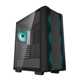DeepCool Számítógépház - CC560 V2 (fekete, ablakos, 4x12cm LED venti, Mini-ITX / Micro-ATX / ATX, 1xUSB3.0, 1xUSB2.0)