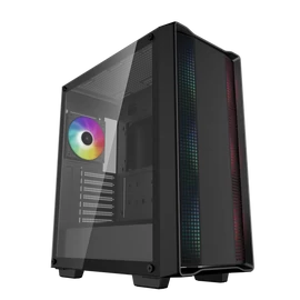 DeepCool Számítógépház - CC560 A-RGB V2 (fekete, ablakos, 4x12cm venti, Mini-ITX / Micro-ATX / ATX, 1xUSB3.0, 1xUSB2.0)