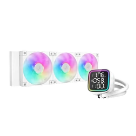DeepCool CPU Water Cooler - LD360 WH (max 21dB; max. 122,39 m3/h; 3x12cm, LED kijelző, fehér)