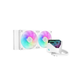 DeepCool CPU Water Cooler - LT240 WH ARGB (max 19dB; max. 145,86 m3/h; 2x12cm, fehér)