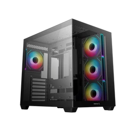 DeepCool Számítógépház - CG530 4F (fekete, ablakos, 4x12cm A-RGB, BTF, ATX, 2xUSB3.0, 1xUSB2.0)