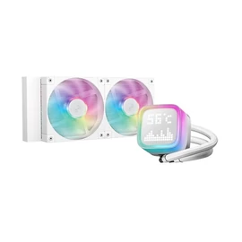DeepCool CPU Water Cooler - LP240 WH (max 21dB; max. 122,39 m3/h; 2x12cm, LED kijelző, fehér)