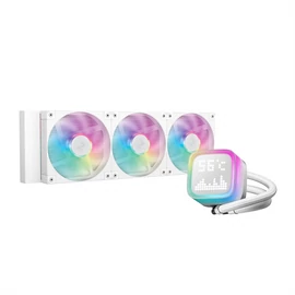DeepCool CPU Water Cooler - LP360 WH (max 21dB; max. 122,39 m3/h; 3x12cm, LED kijelző, fehér)