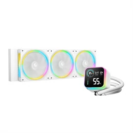 DeepCool CPU Water Cooler - LQ360 ULTRA WH ARGB (max 35.63dB; max. 124,72 m3/h; 3x12cm, LED kijelző, fehér)