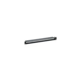 Equip Keystone Patch Panel - 769124 (24 port, 1U, árnyékolt, fekete)
