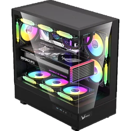Formula Számítógépház - Crystal Z8 Black (fekete, ablakos, ATX, 1xUSB3.0, 1xUSB2.0, 1xType-C)