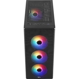 Formula Számítógépház - FG-06 AR (fekete, ablakos, 4x12cm ARGB venti, mATX, 1xUSB3.0, 2xUSB2.0)